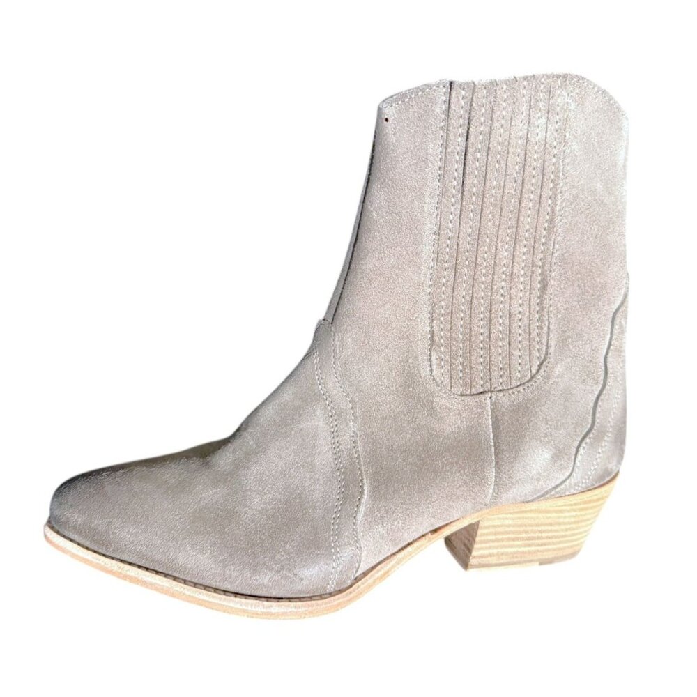 Free People Women New Frontier Western Boot Gray Suede  37/ US 7 NWOB